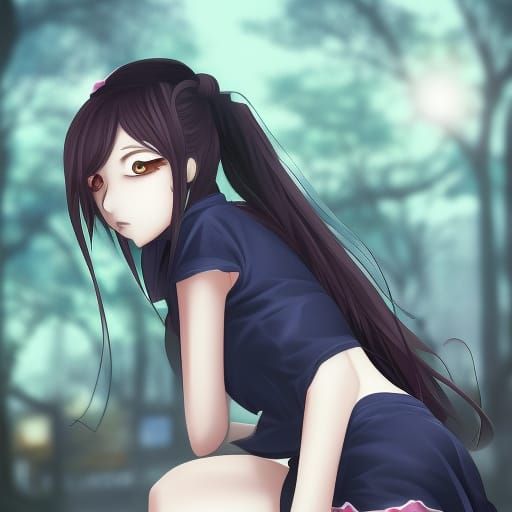 Anime Girl in Manga Key Visual Style