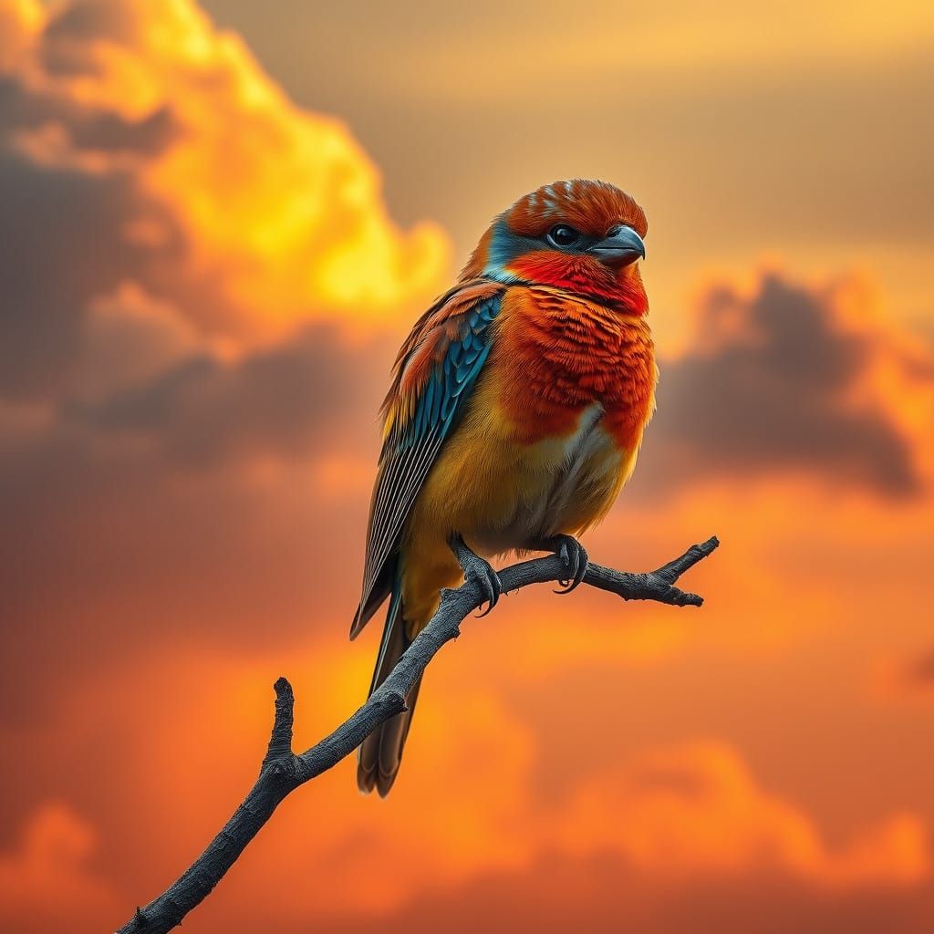 Majestic Bird in Sunset Glory