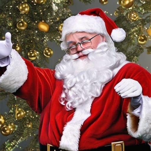 Santa Claus Throws CDs: An Unconventional Scene