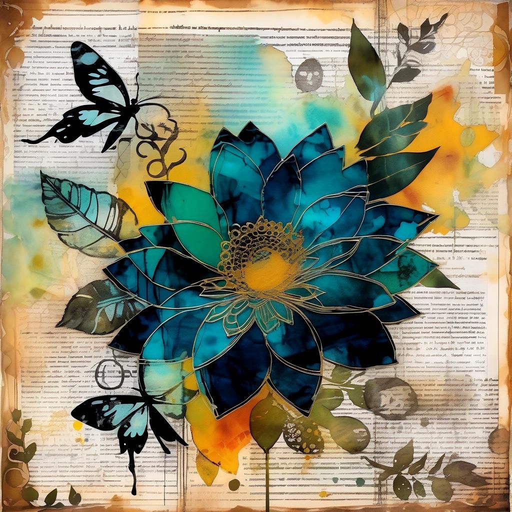 Mongolian Woman by River: Mixed Media Encaustic Painting