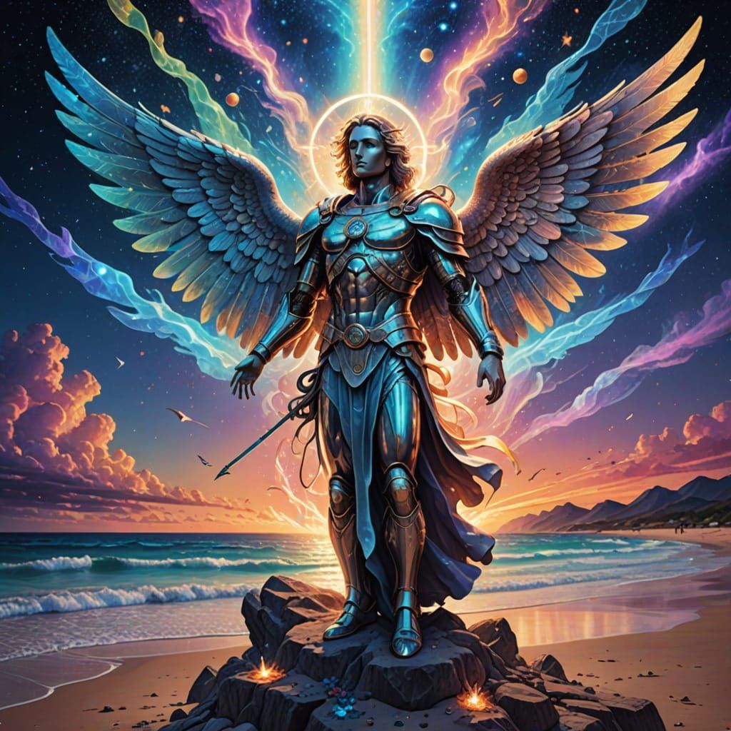 Holographic Archangel Evocation on a Cosmic Beach