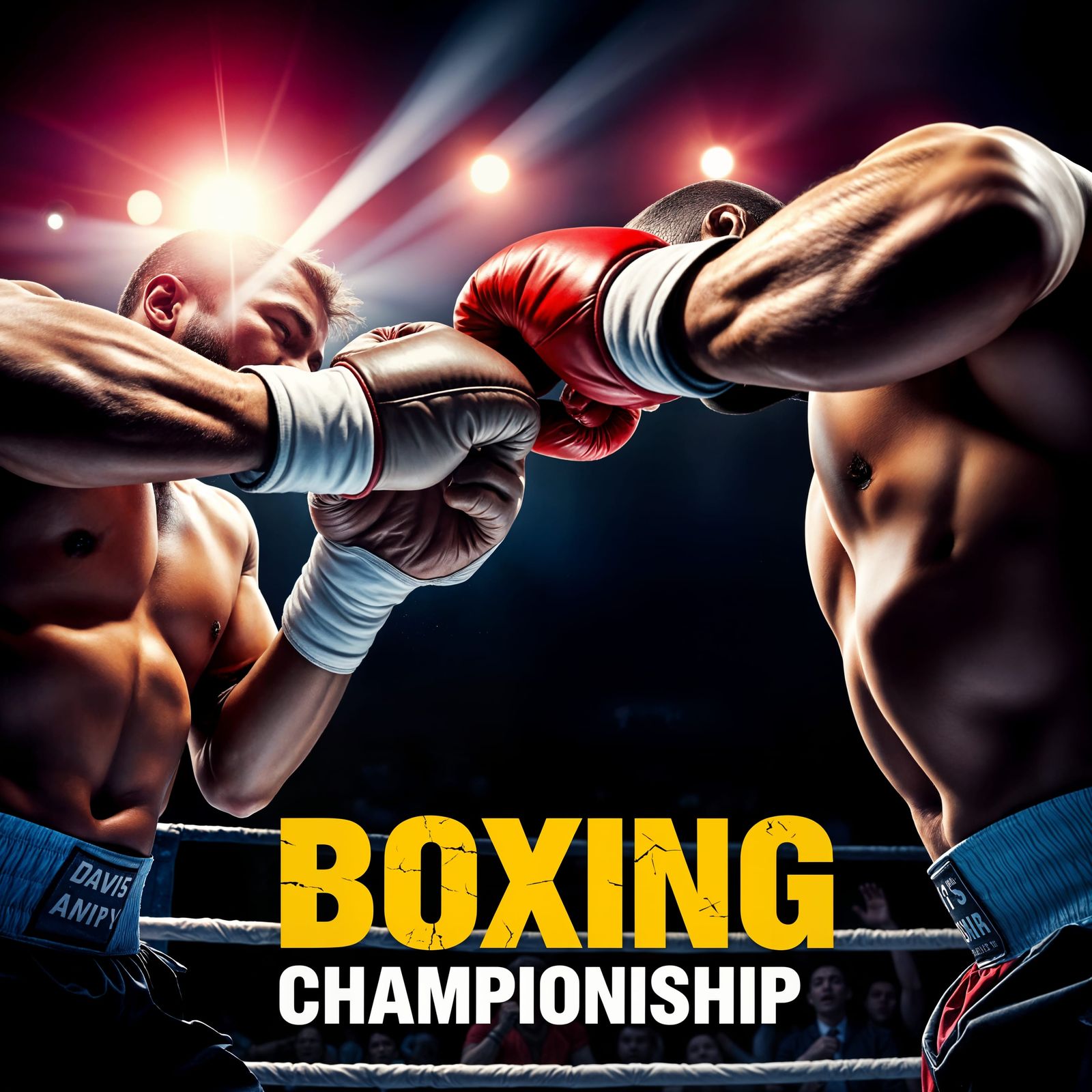 Boxing Championship Poster: Dynamic Realistic Action