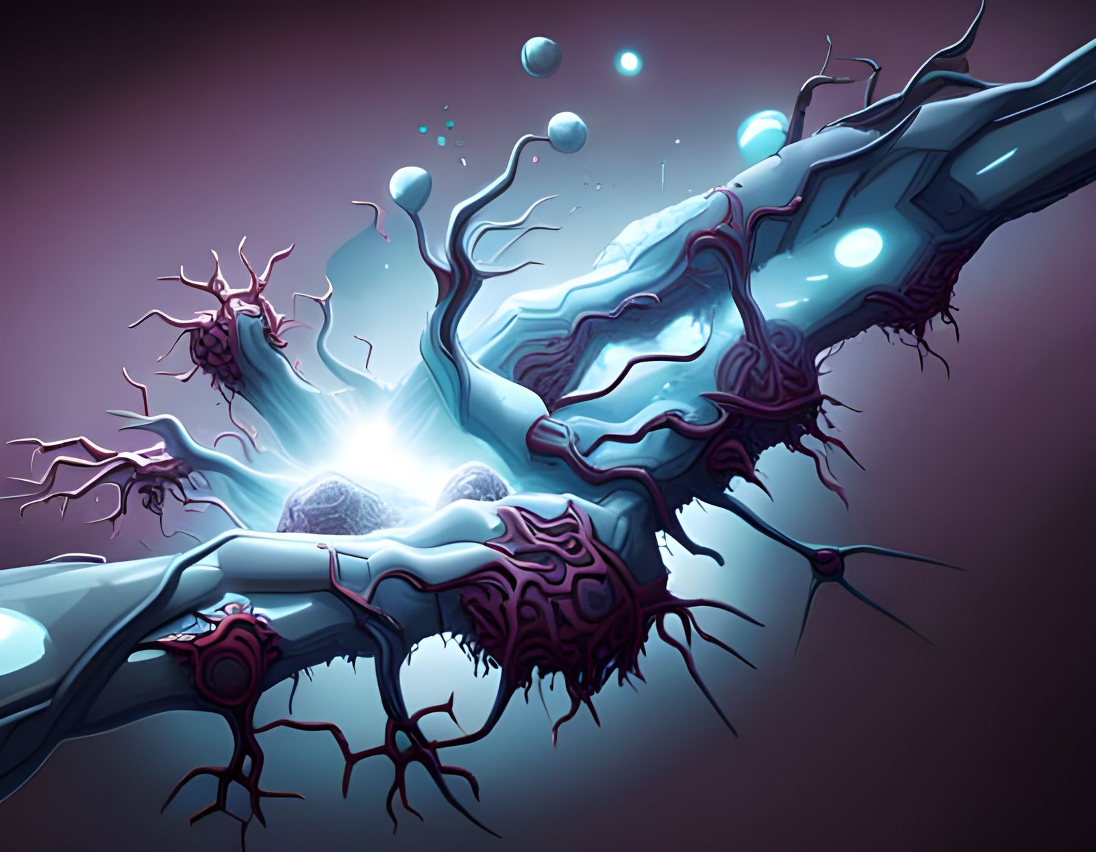 Transdimensional Membrane Shattering: Ominous Sci-Fi Art