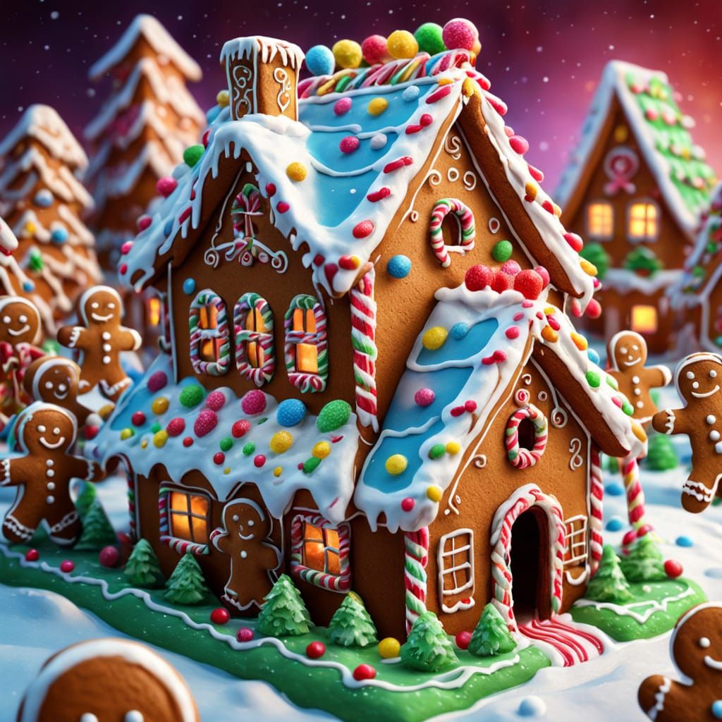 Whimsical Gingerbread Landcapes in Hyperrealistic Style