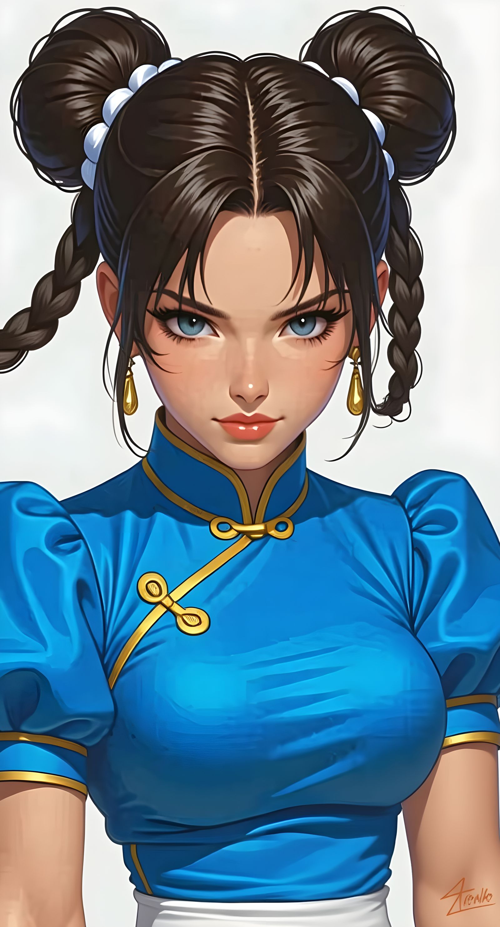 Chun-Li in Short Blue Qipao, Dynamic Pose