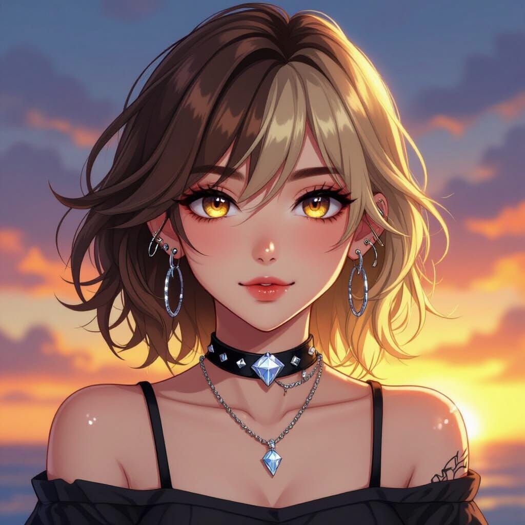 Teen Girl With Ice Quirk in Anime Key Visual Style