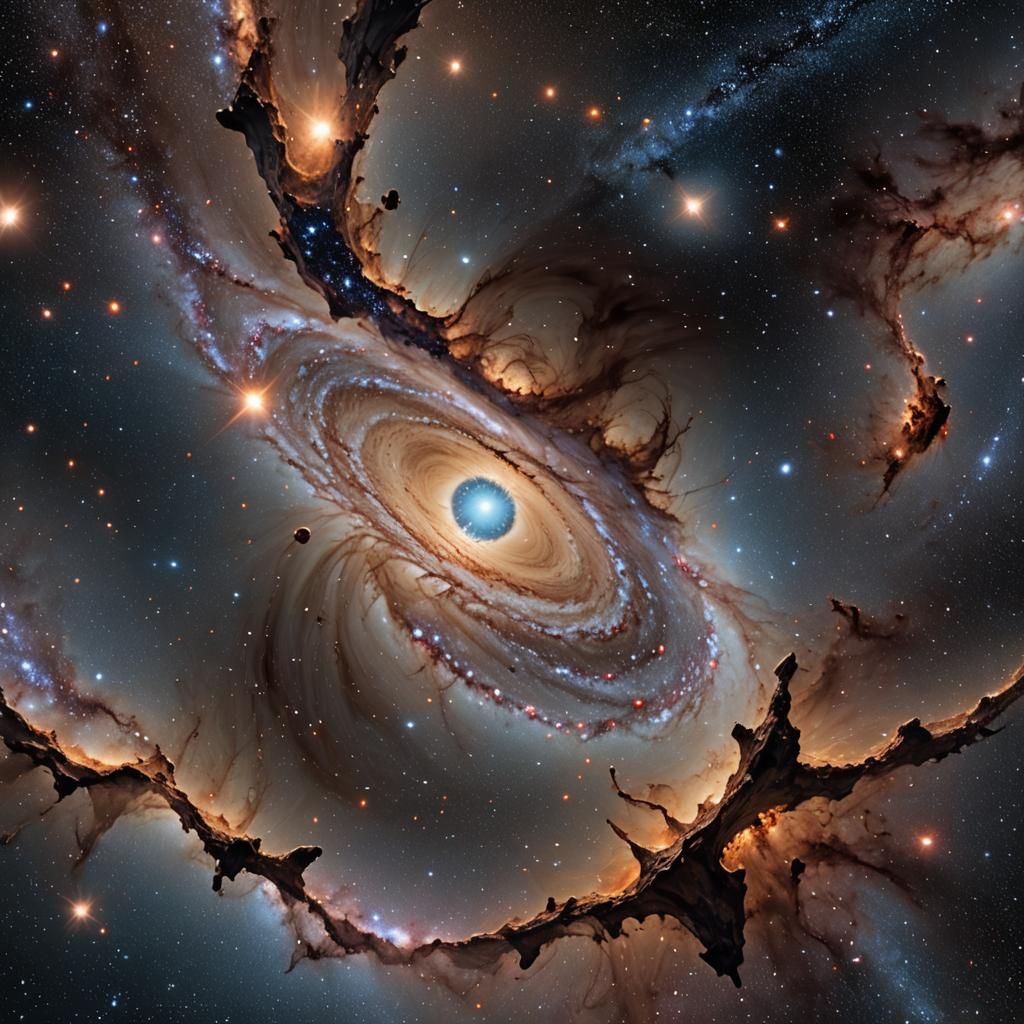 Spacecraft Navigating a Star-Studded Galaxy