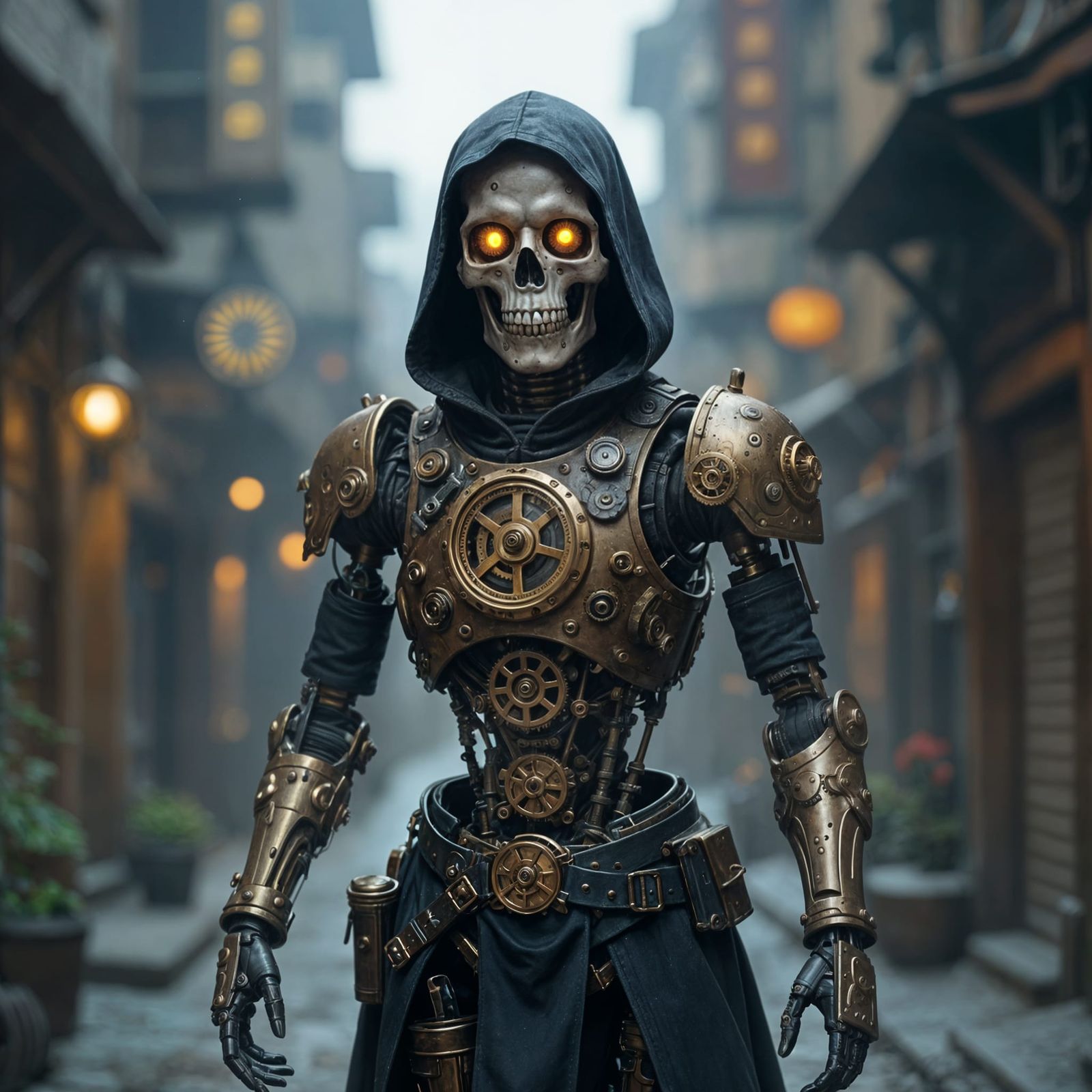 Clockwork Assassin with Skull and Gears