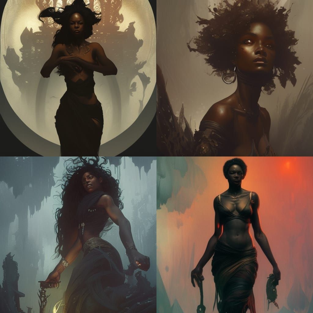 Dark Fantasy Black Women: 8k Resolution Masterpiece