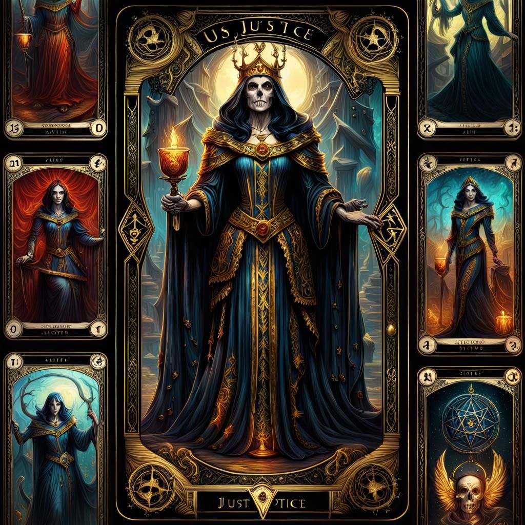 Necromancer Tarot Deck in Digital Matte Painting Style