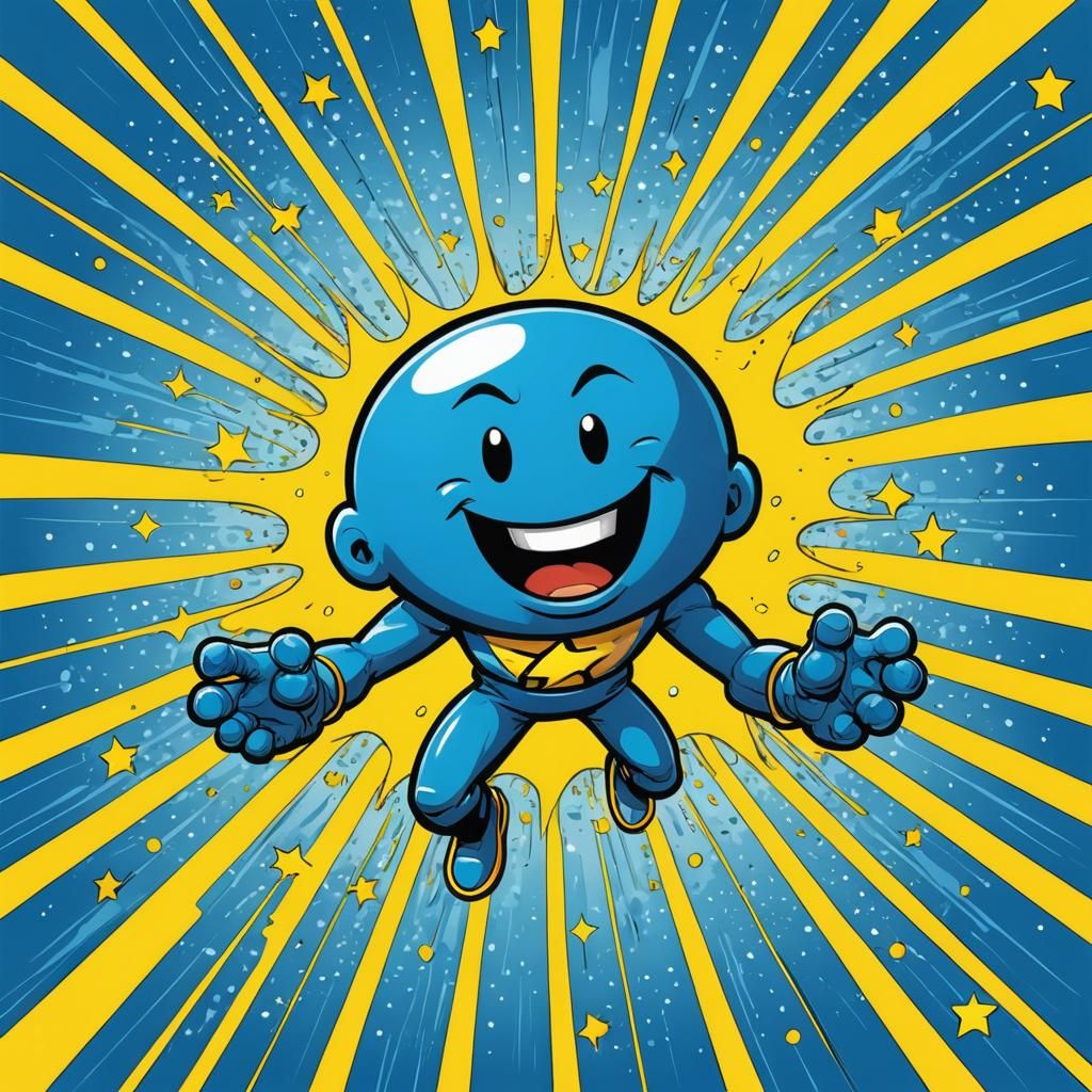 Bright and Cheerful Comic Character Illustration