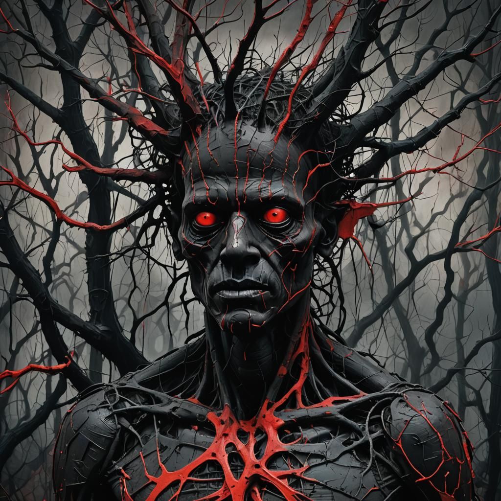 Eerie Figure in Abstract Expressionist Style