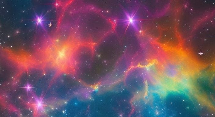 Cosmic Stargazing: Holographic Astral Illustration