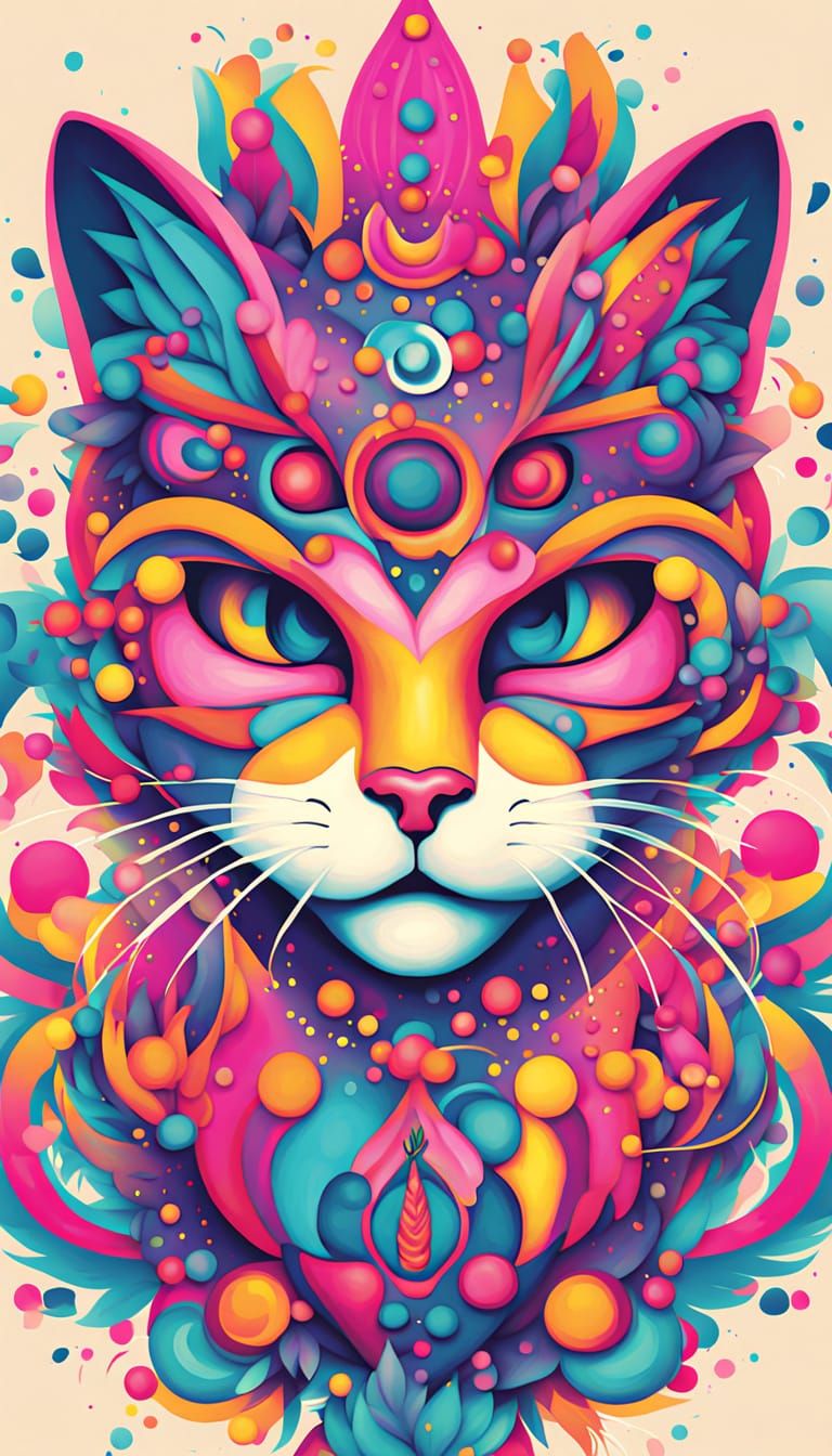 AI Interprets Kitty Self in Four Wild, Colorful Styles