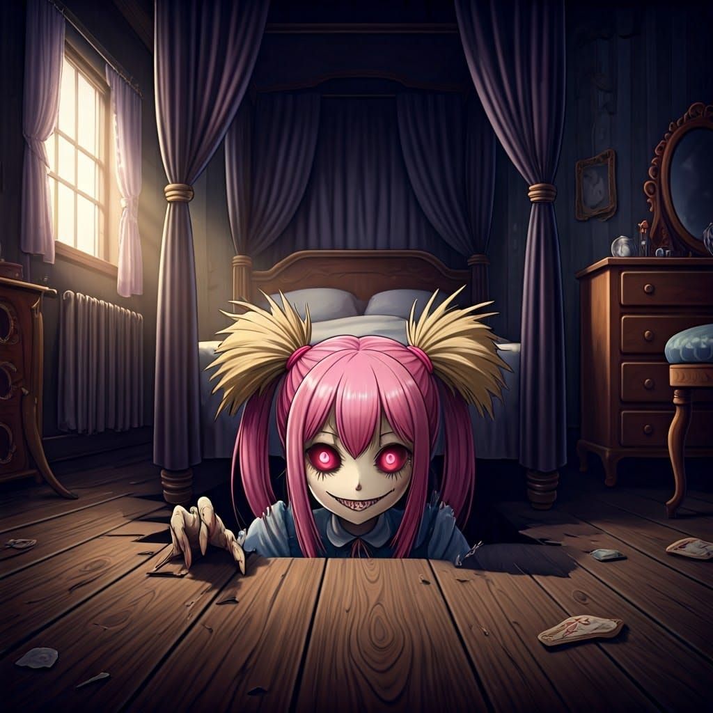 Creepy Scarecrow Girl Emerges in Anime Style