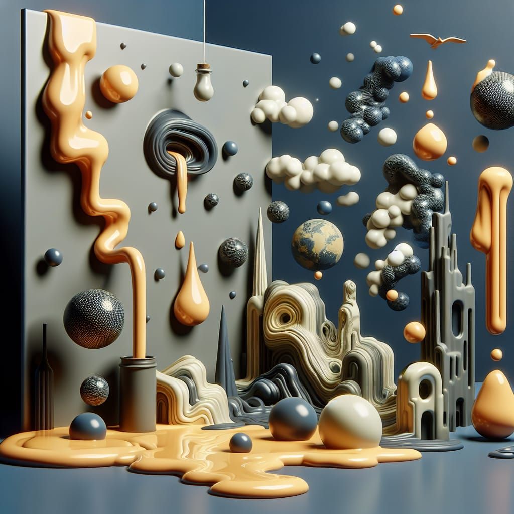 Surreal Melting Timescape in 19th Century Style