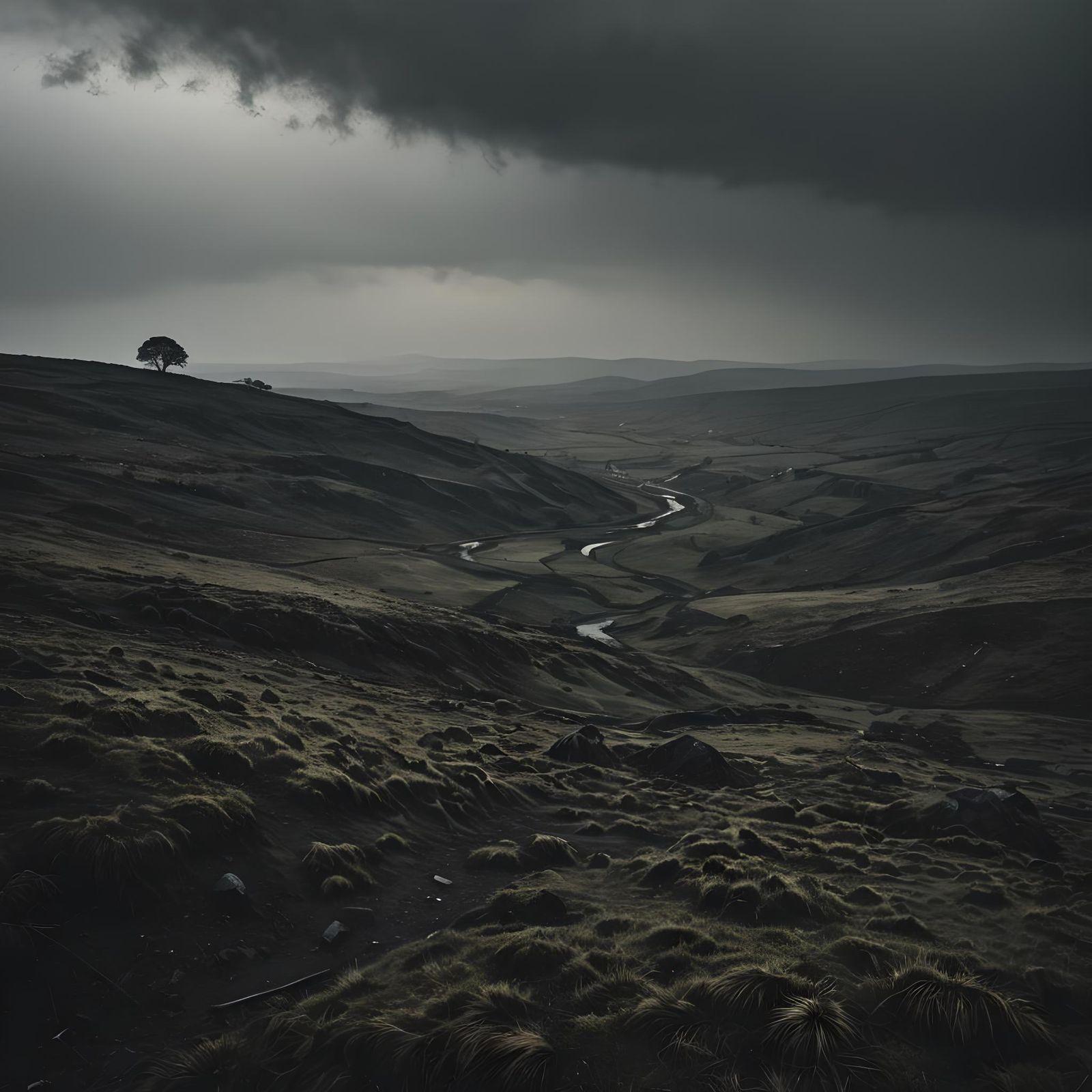 A Melancholic, gloomy landscape