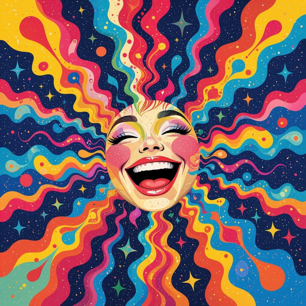 Vibrant Pop Art Album Cover with Abstract Shapes