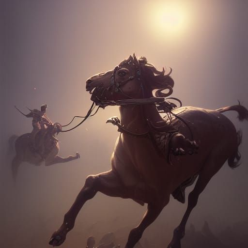 Dark Fantasy Masterpiece in Purple and Yellow