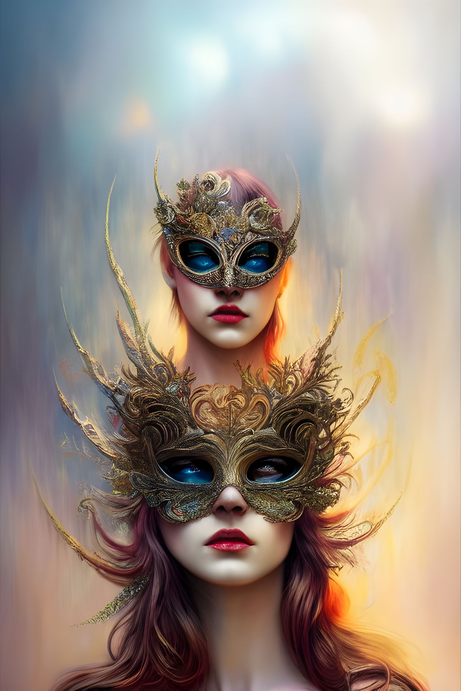 Fractal Masquerade in Art Nouveau Style