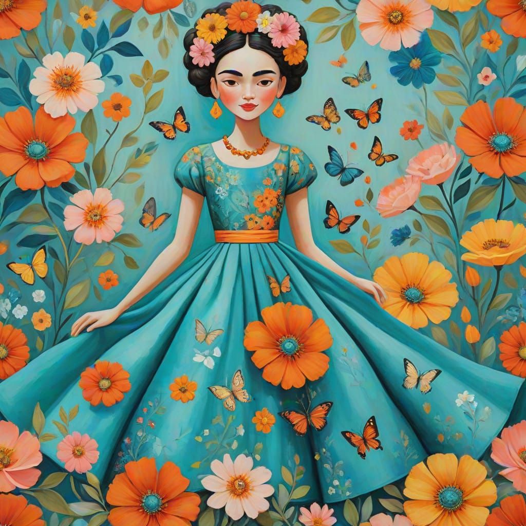 Dreamy Floral Goddess in Soft Pastels