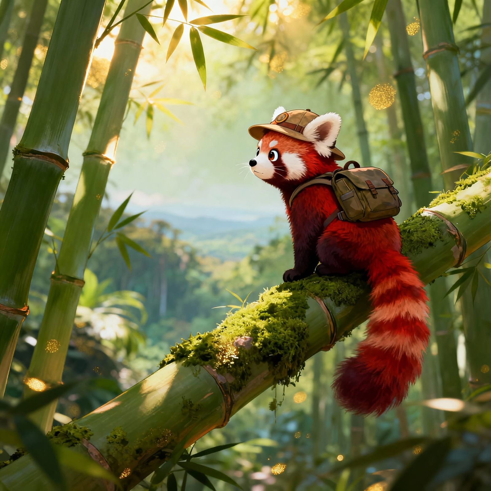 Red Panda Explorer in Bamboo Jungle
