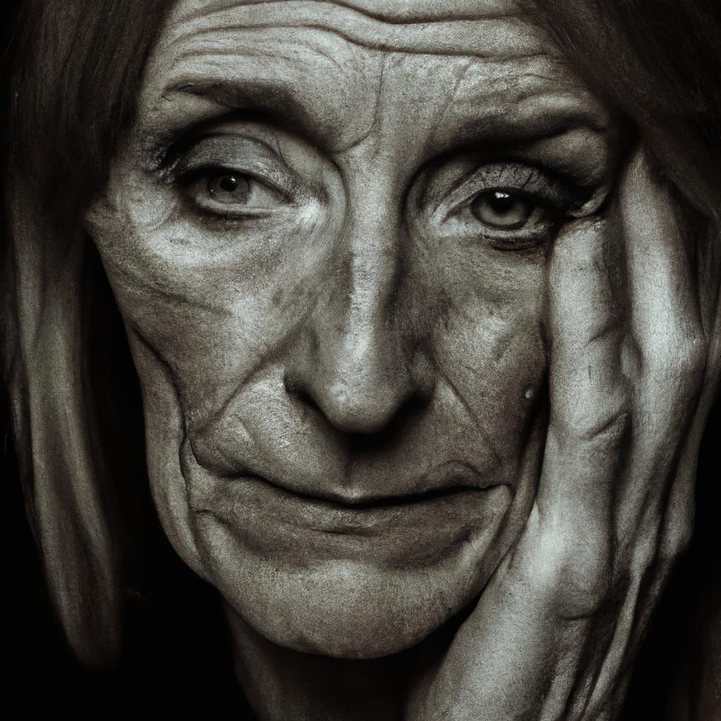 Woman Personifying Sadness: Evocative Portrait