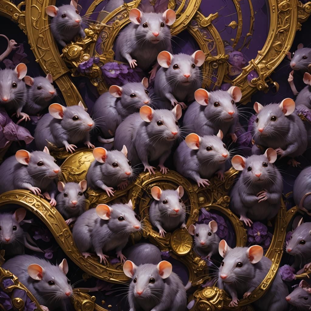 Detailed Rats in Dark Fantasy Style, 8k