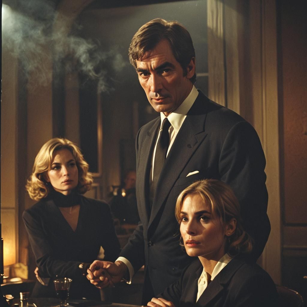 Tense Standoff in Film Noir Style