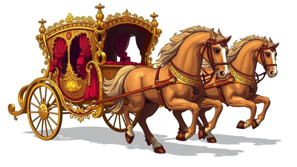 Medieval Chariot in Semi-Realistic Cartoon Style
