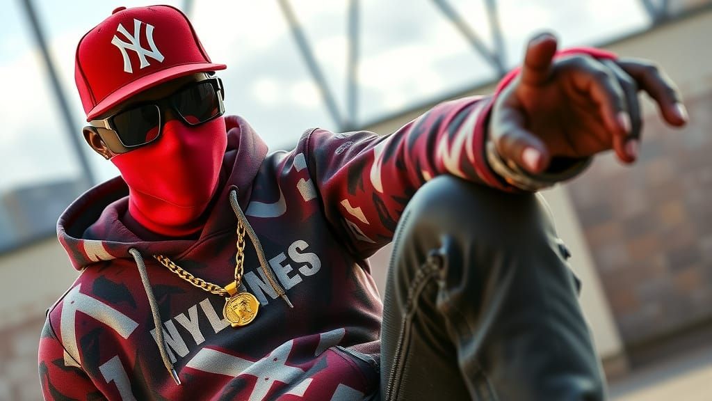 Stylized 3D Action Figure of Masked Man