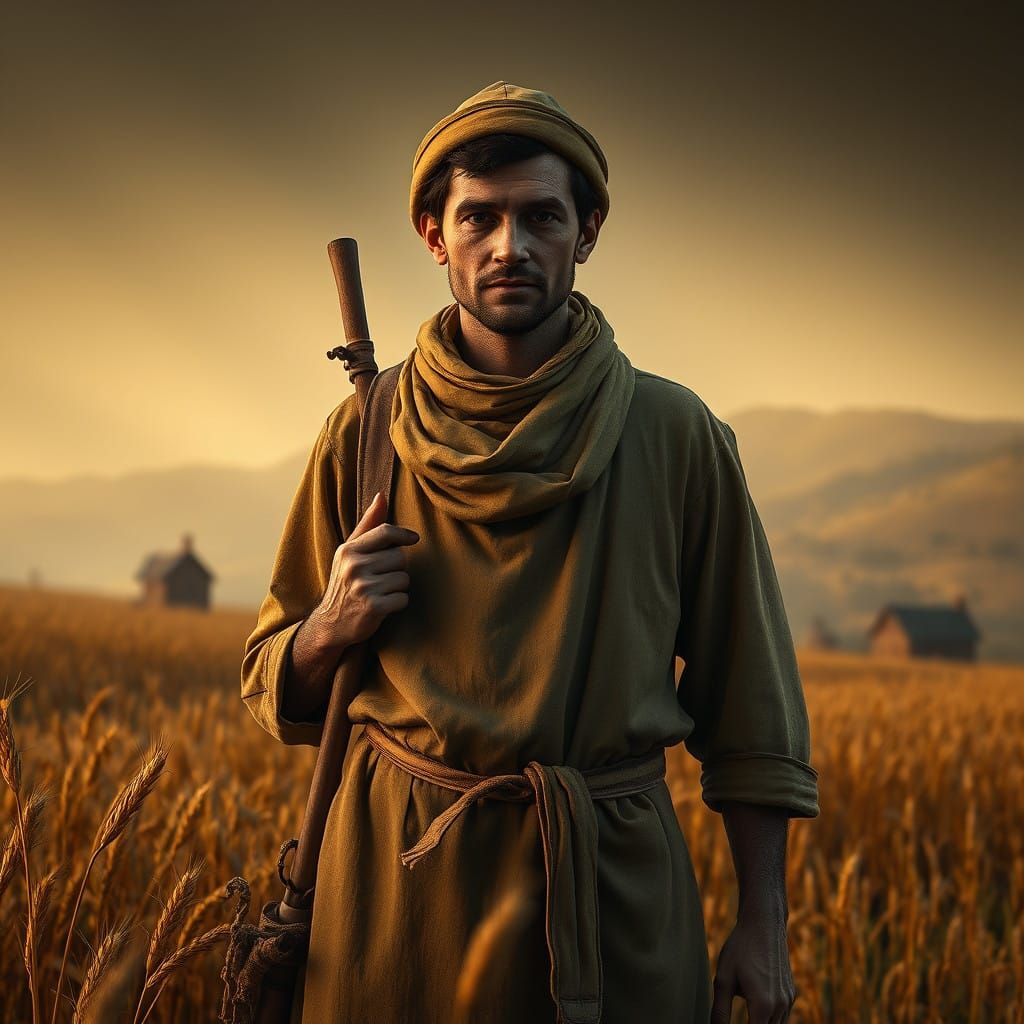 Luminous Village Elder in Earthy Attire