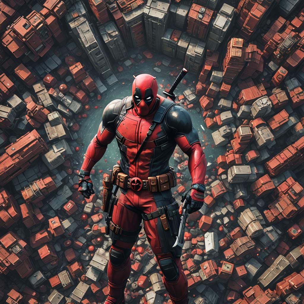 Detailed Deadpool Matte Painting in 8K