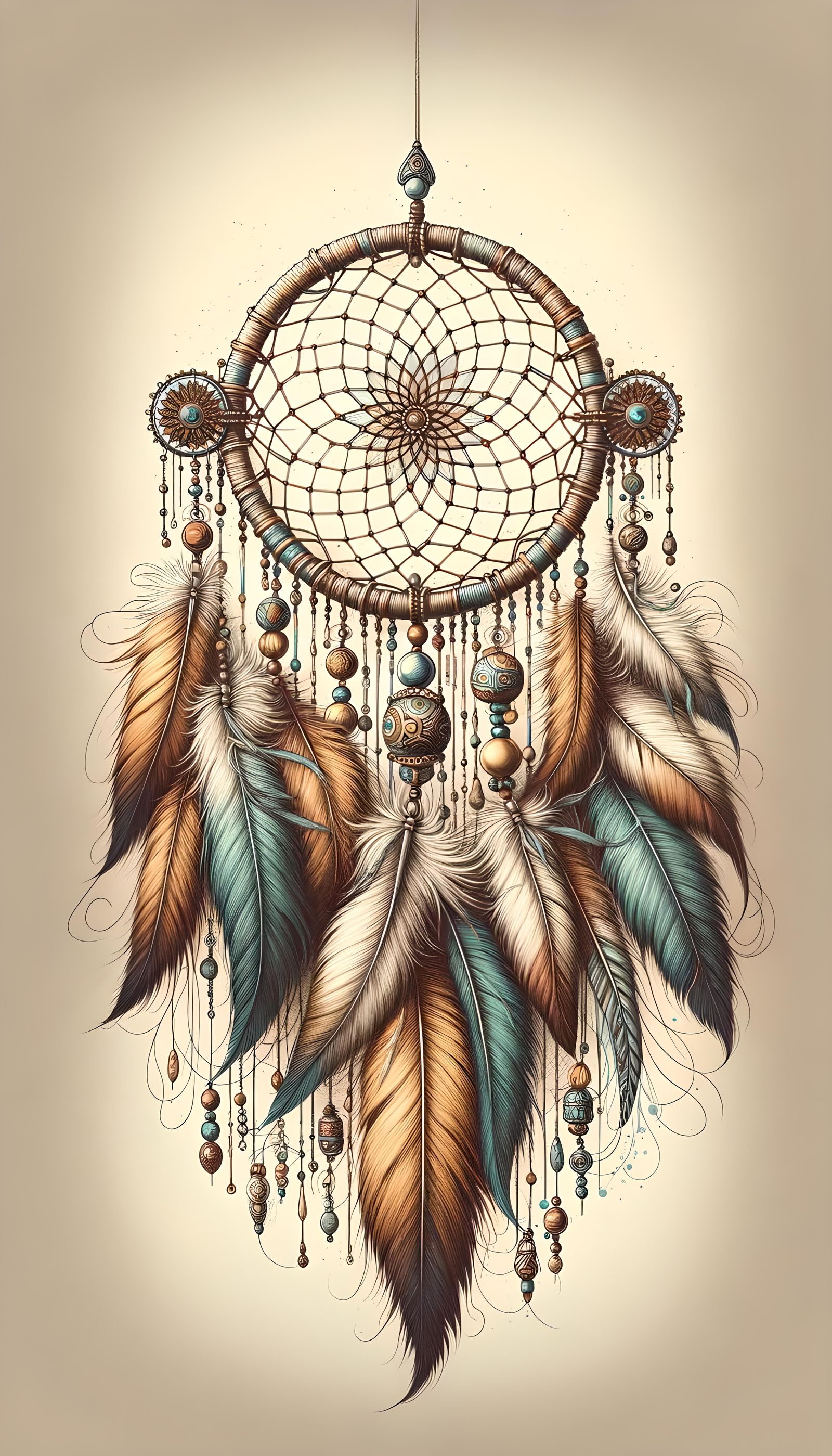 Boho Dreamcatcher with Feathers and Beads