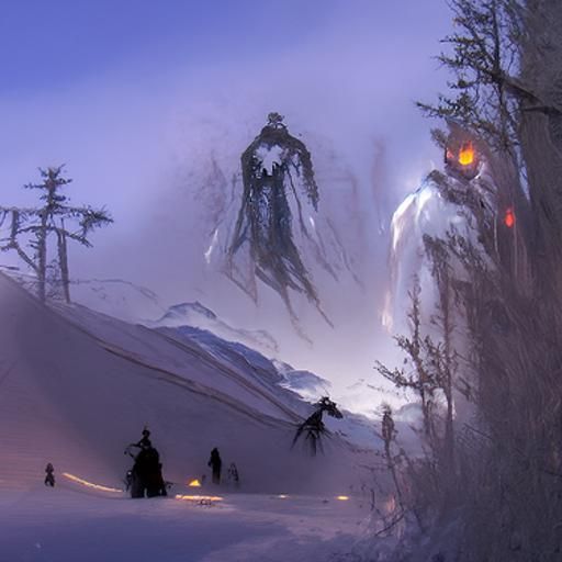 Alpine ghosts at night