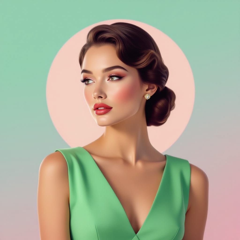 Hyperrealist Portrait in 60s Minimalist Style