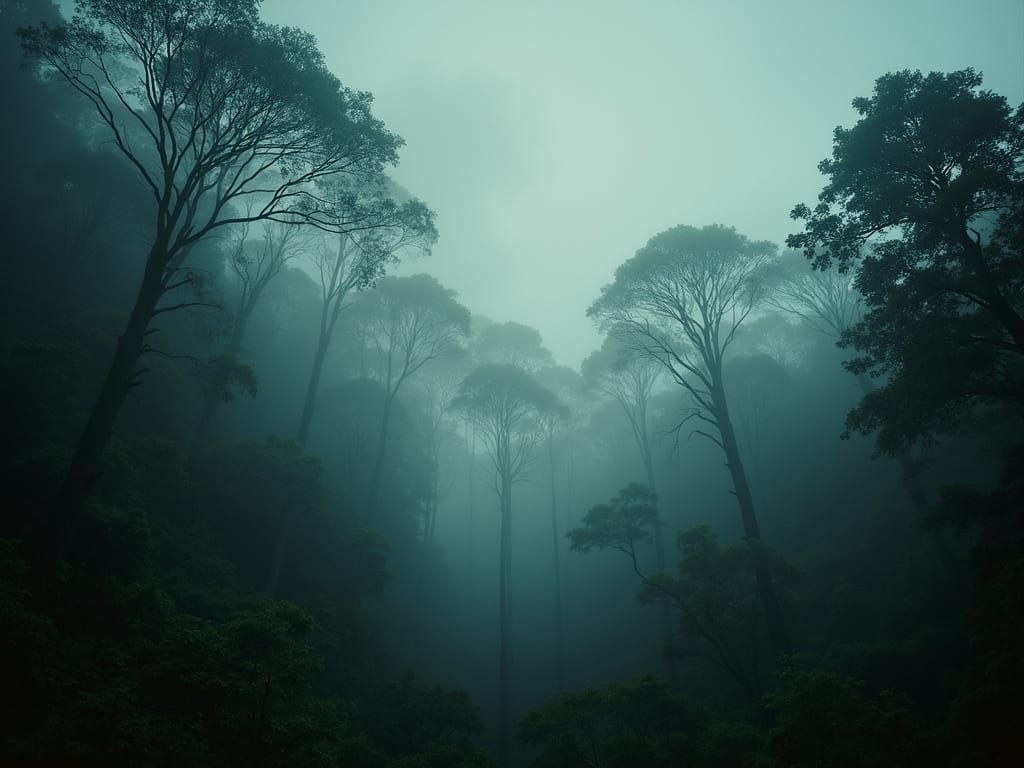 Mysterious Rainforest in Cinematic Film Style
