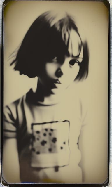 Dreamy Polaroid Portrait in Vintage B&W Style