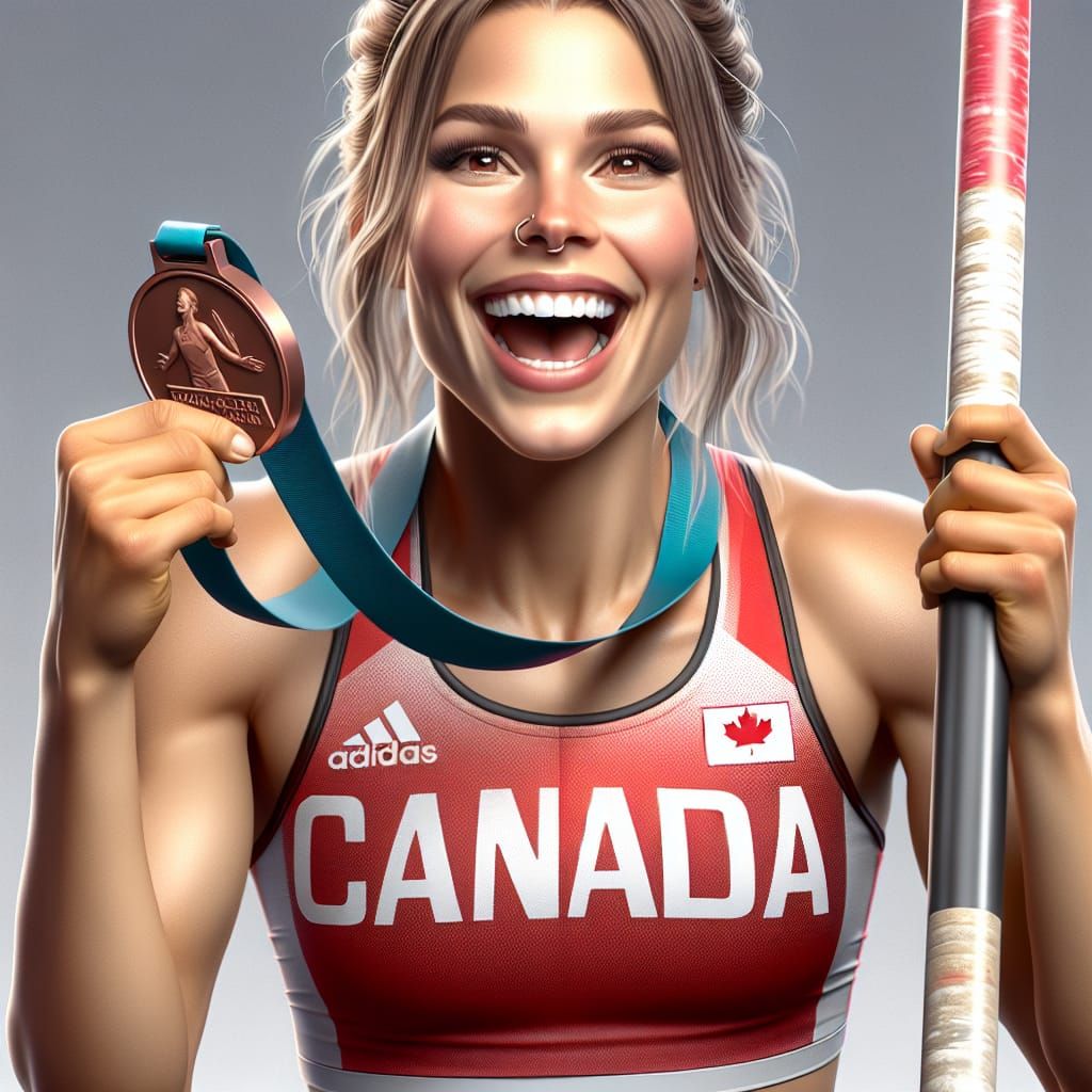 Bronze Medalist Celebrates Victory in Digital Portrait