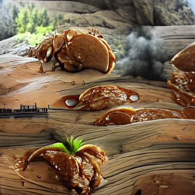 Apple Maple Bourbon Pancakes: Detailed Matte Painting