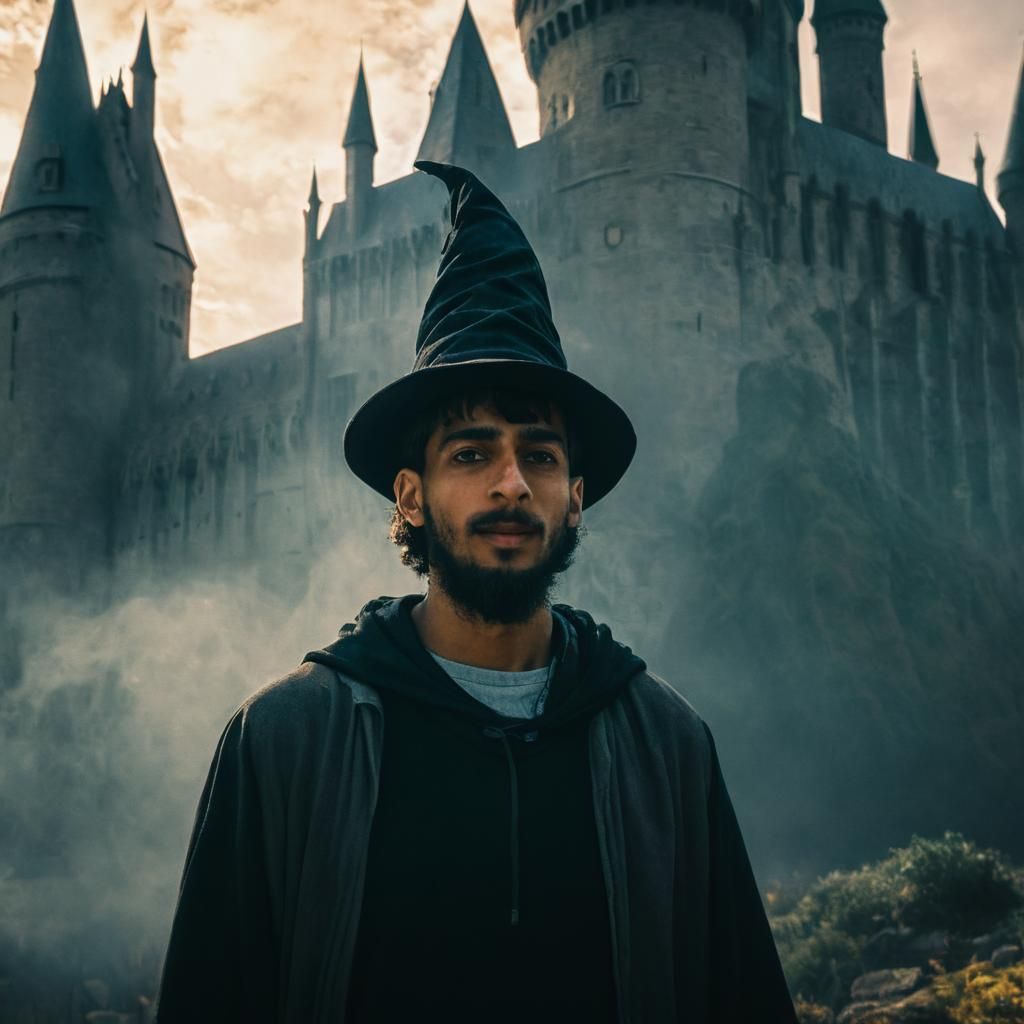 Wizard at Hogwarts: Cinematic Film Still