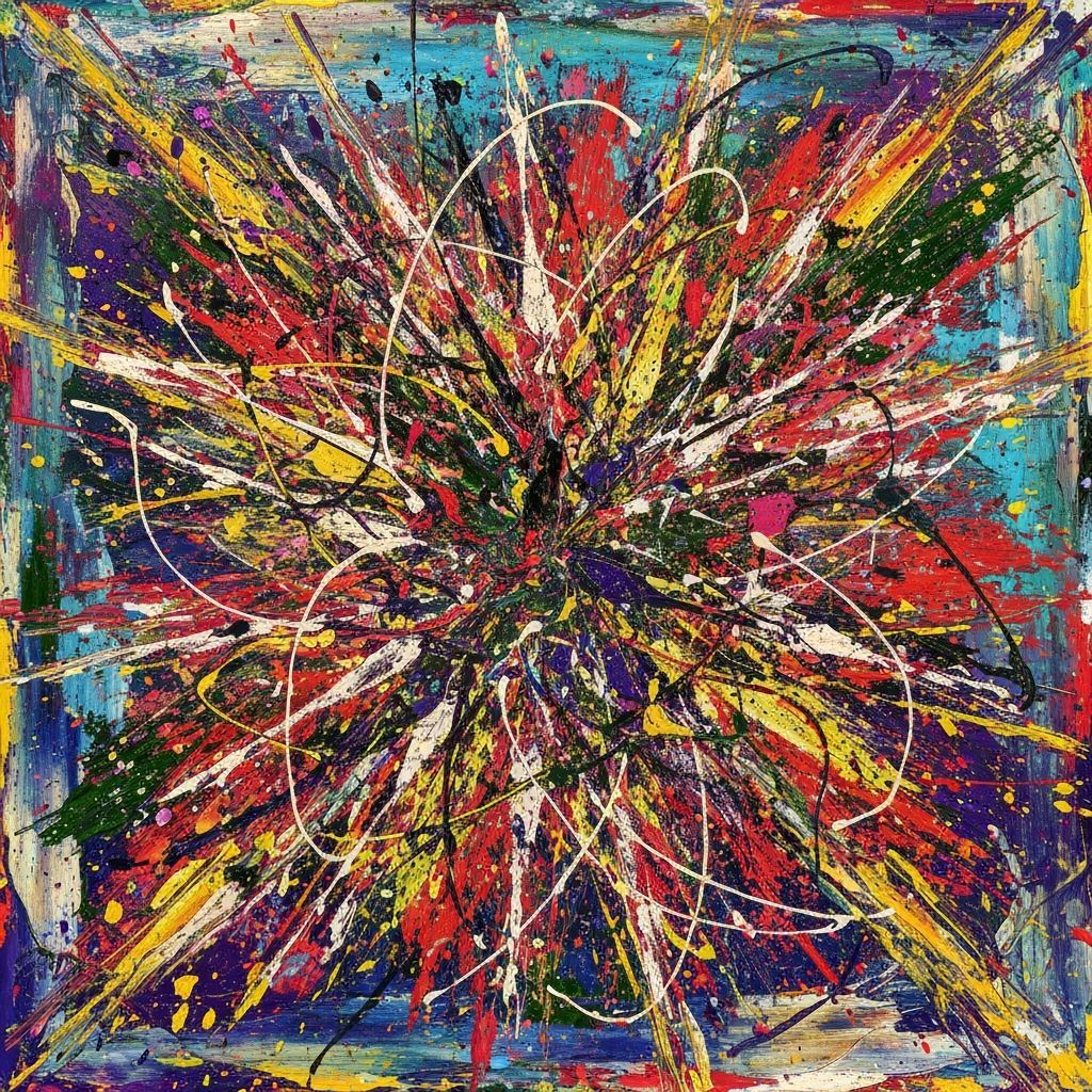 Vibrant Abstract Explosion of Chaotic Energy