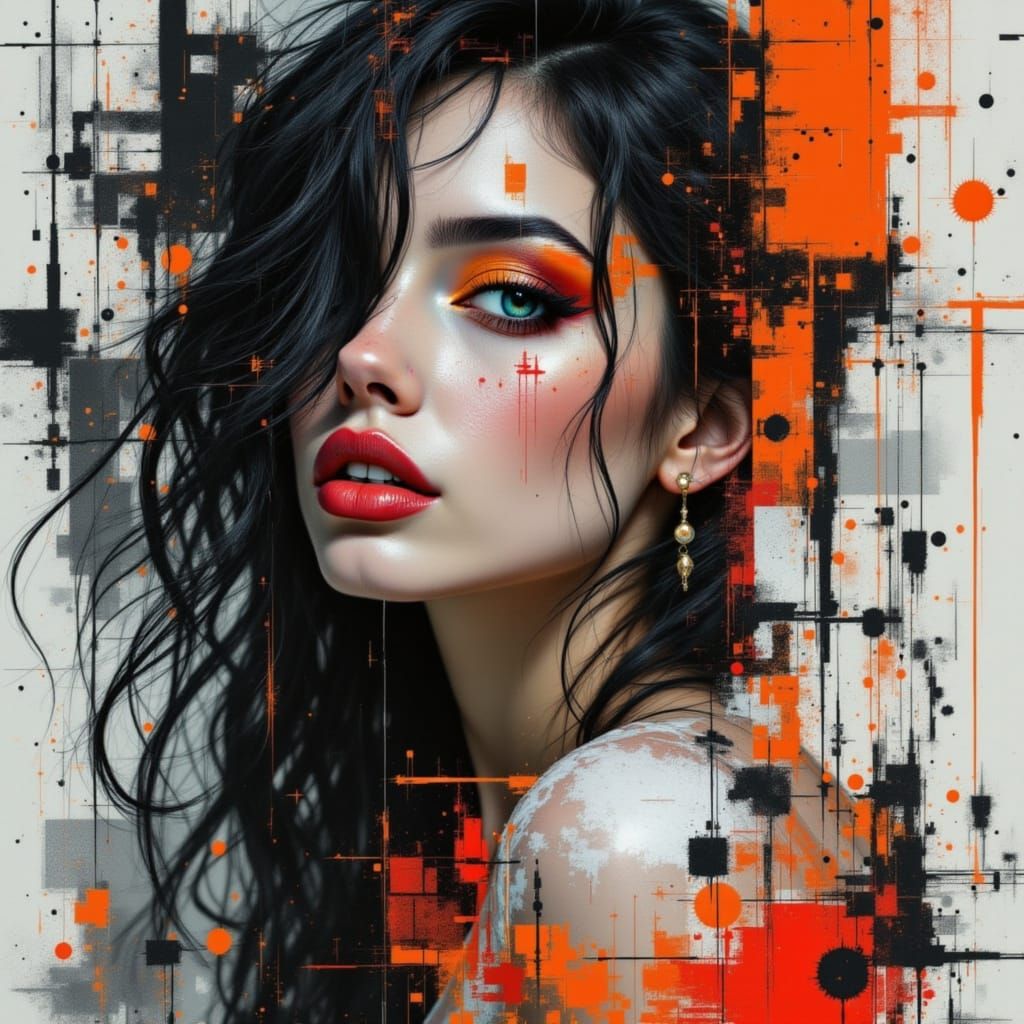 Glitched Figure in Corrupted Digital Art Style