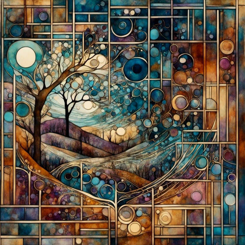 Abstract Liquid Ink Design Generated by AI