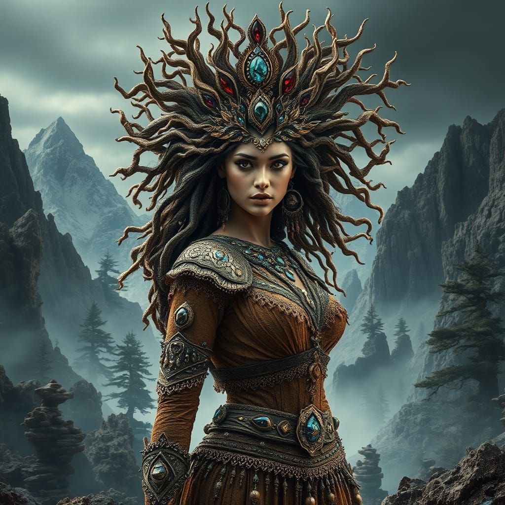Iranian Earth Goddess Zam in Digital Matte Painting