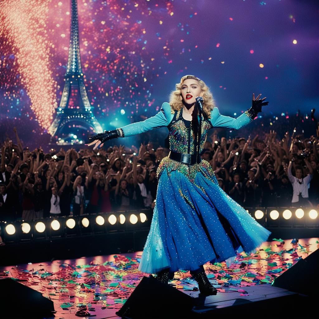 Madonna Concert in Paris: 80s Cinematic Photography