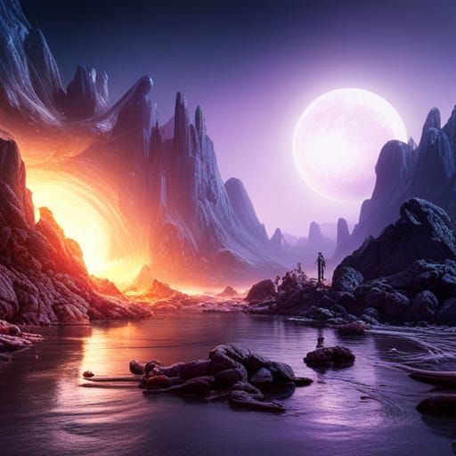 Ecstatic Universe in Motion: Detailed Matte Painting