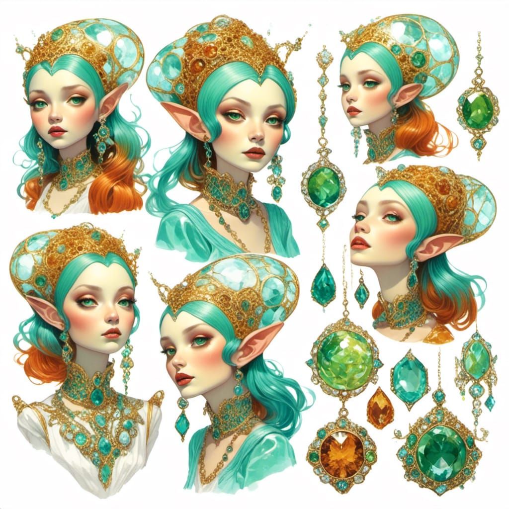 Gothic Alien Concept Art in Traditional Clothing