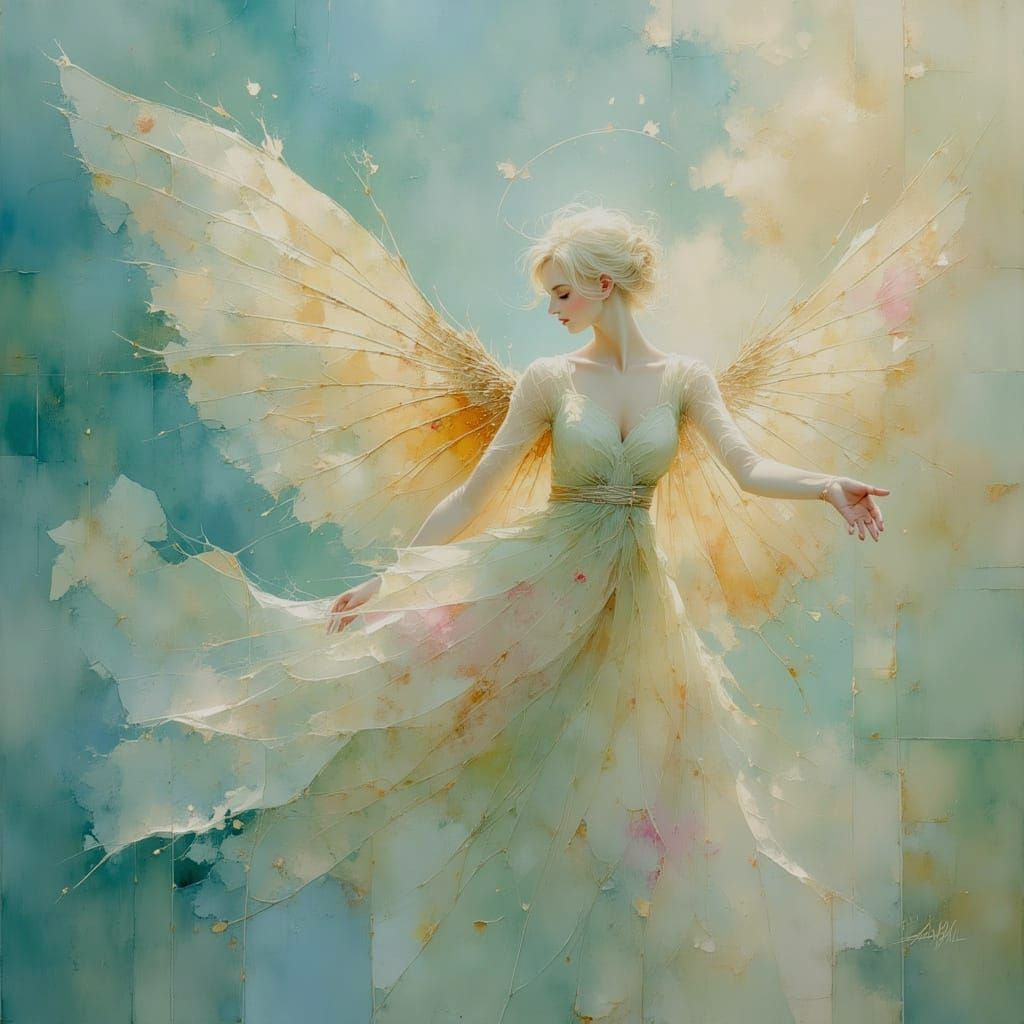 Abstract Pastel Metallics: Freedom and Hope