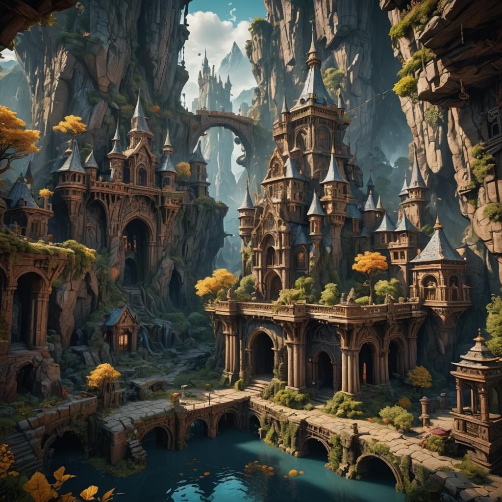 Fantastical Matte Painting with Intricate Detail